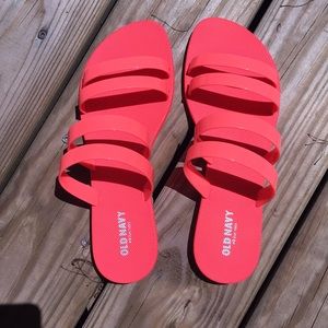 Bright coral/orange sandals! Size 10 women's